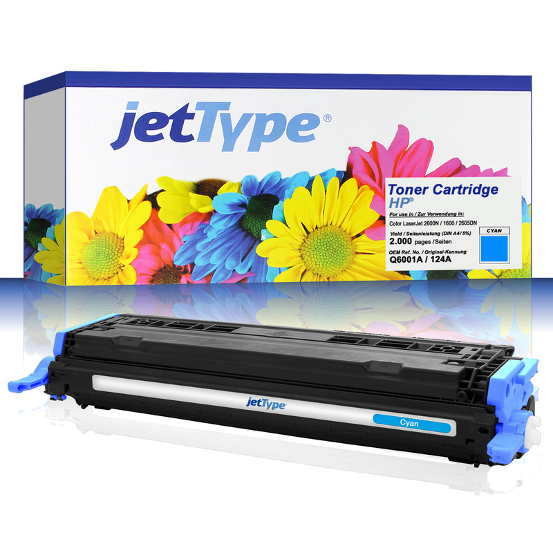 jetType Toner kompatibel zu HP Q6001A 124A cyan 2.000 Seiten 1 Stück