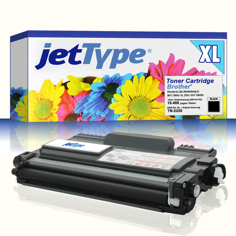jetType Toner kompatibel zu Brother TN-2220 schwarz 10.400 Seiten extra hohe Kapazität