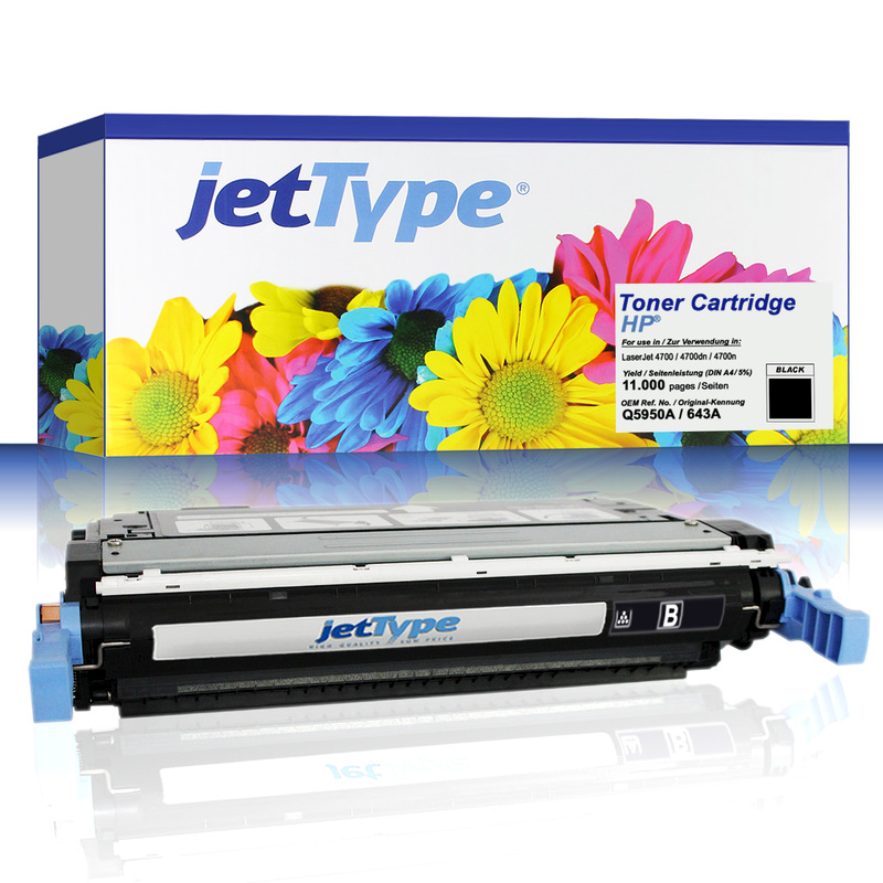 jetType Toner kompatibel zu HP Q5950A 643A schwarz 11.000 Seiten 1 Stück