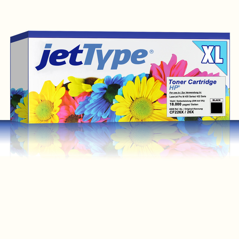 jetType Toner kompatibel zu HP CF226XC 26X Schwarz 12.000 Seiten Große Füllmenge 1 Stück